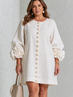 Vestido Mini con Botones Florales