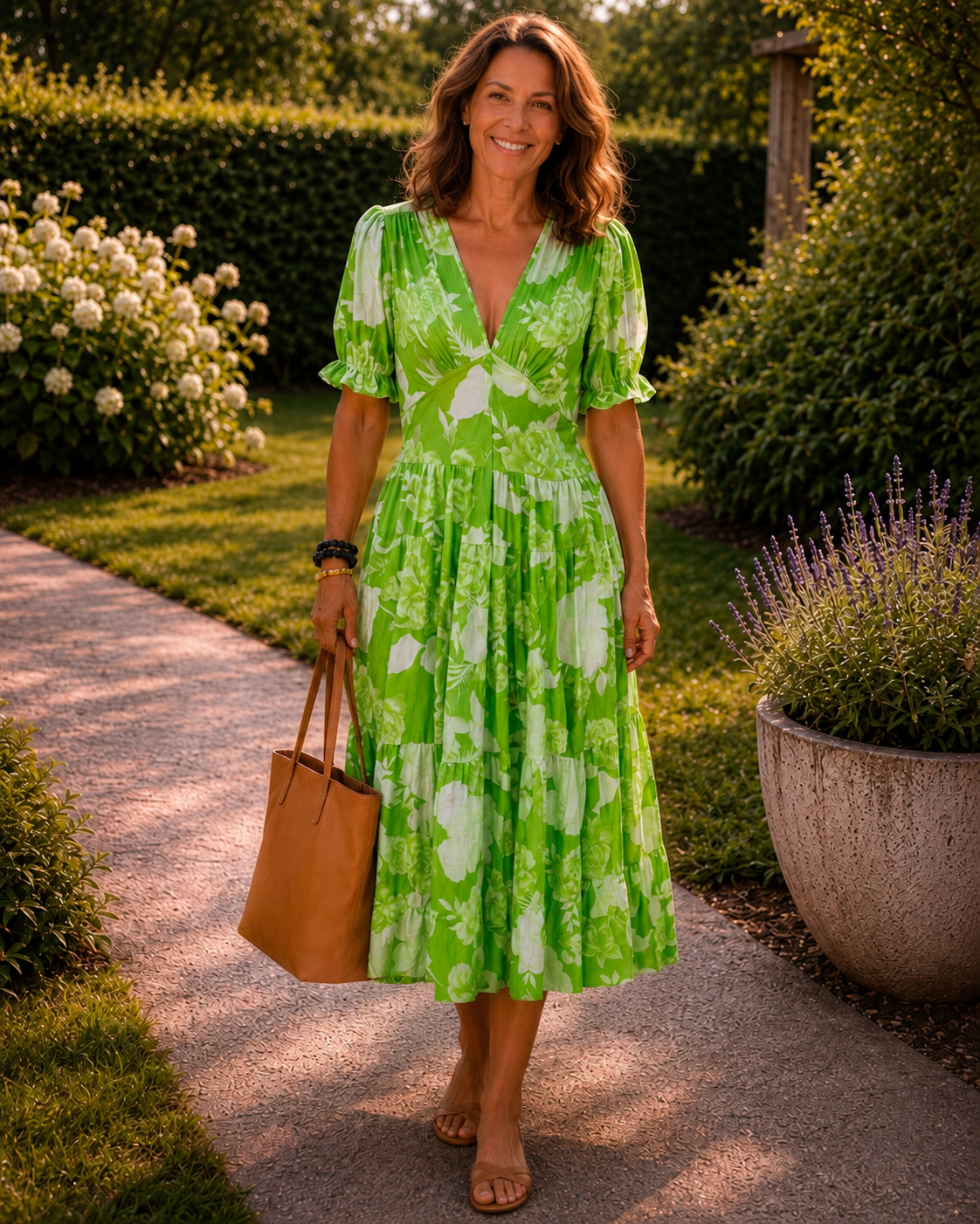 Vestido Midi Con Estampado Floral