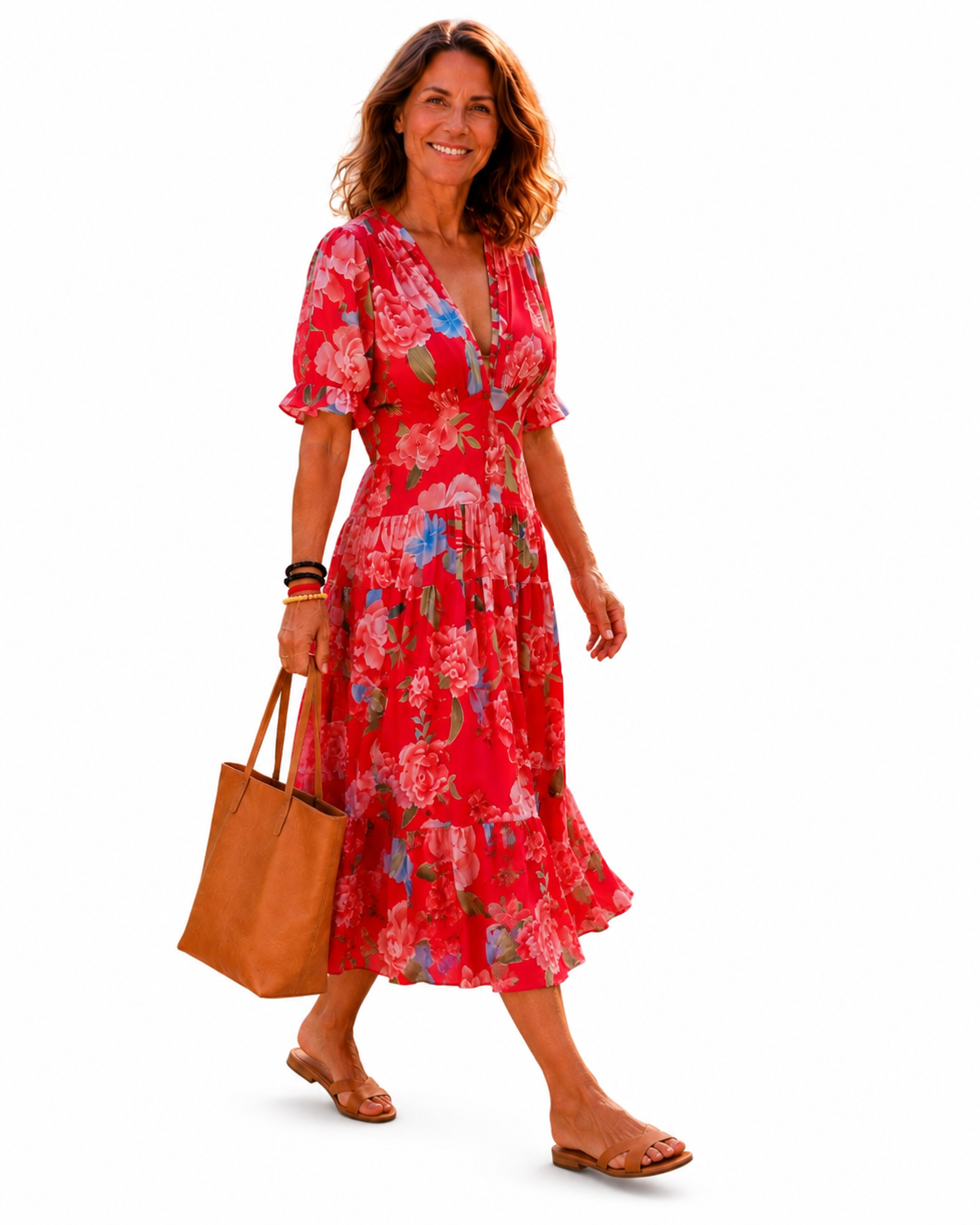 Vestido Midi Con Estampado Floral