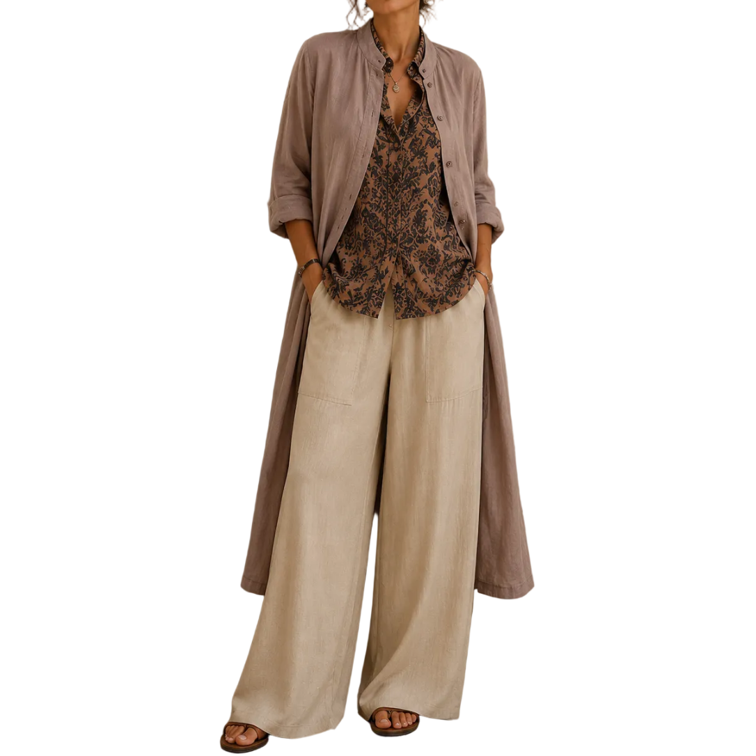 Conjunto de 3 piezas con camisa larga