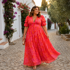 Vestido Largo con Manga Abullonada