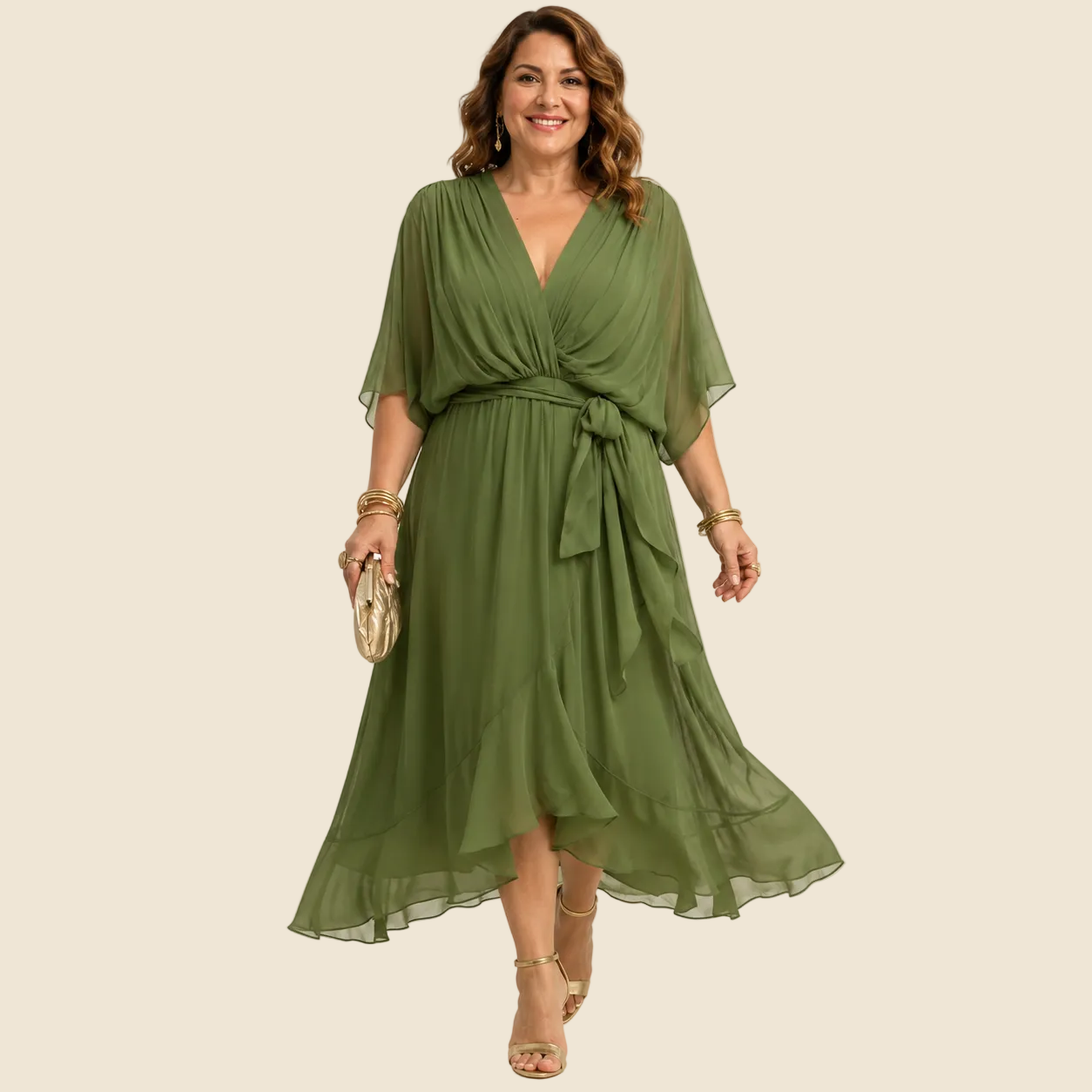 Vestido con Escote en V