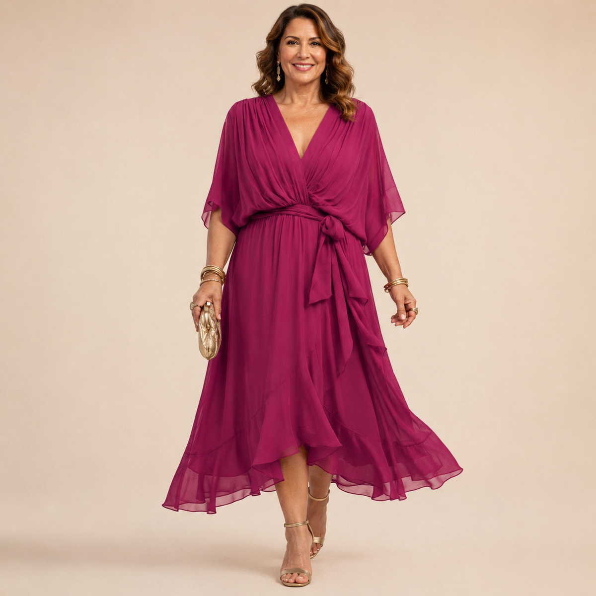 Vestido con Escote en V