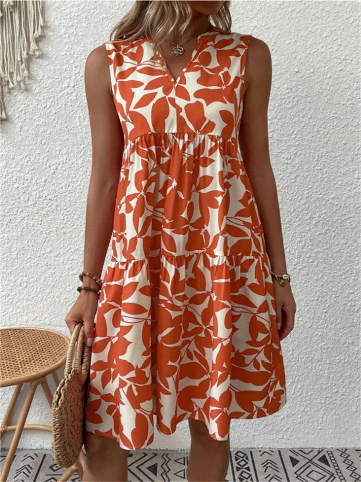 Vestido Estampado Sin Mangas