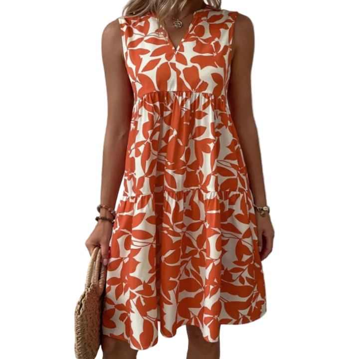 Vestido Estampado Sin Mangas