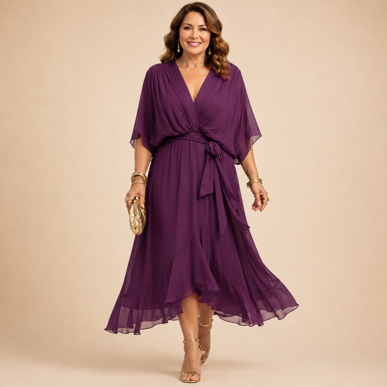 Vestido con Escote en V
