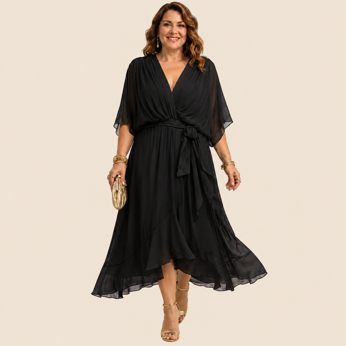 Vestido con Escote en V