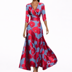 Emilia | Elegante vestido largo con estampado floral