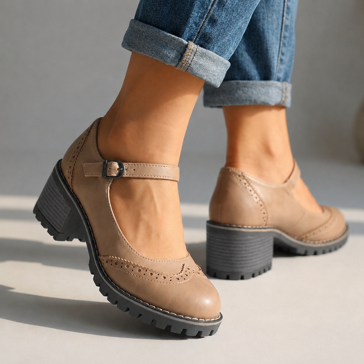 Zapatos de salón vintage con correa