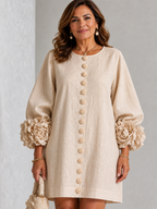 Vestido Mini con Botones Florales