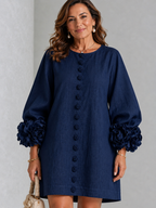 Vestido Mini con Botones Florales