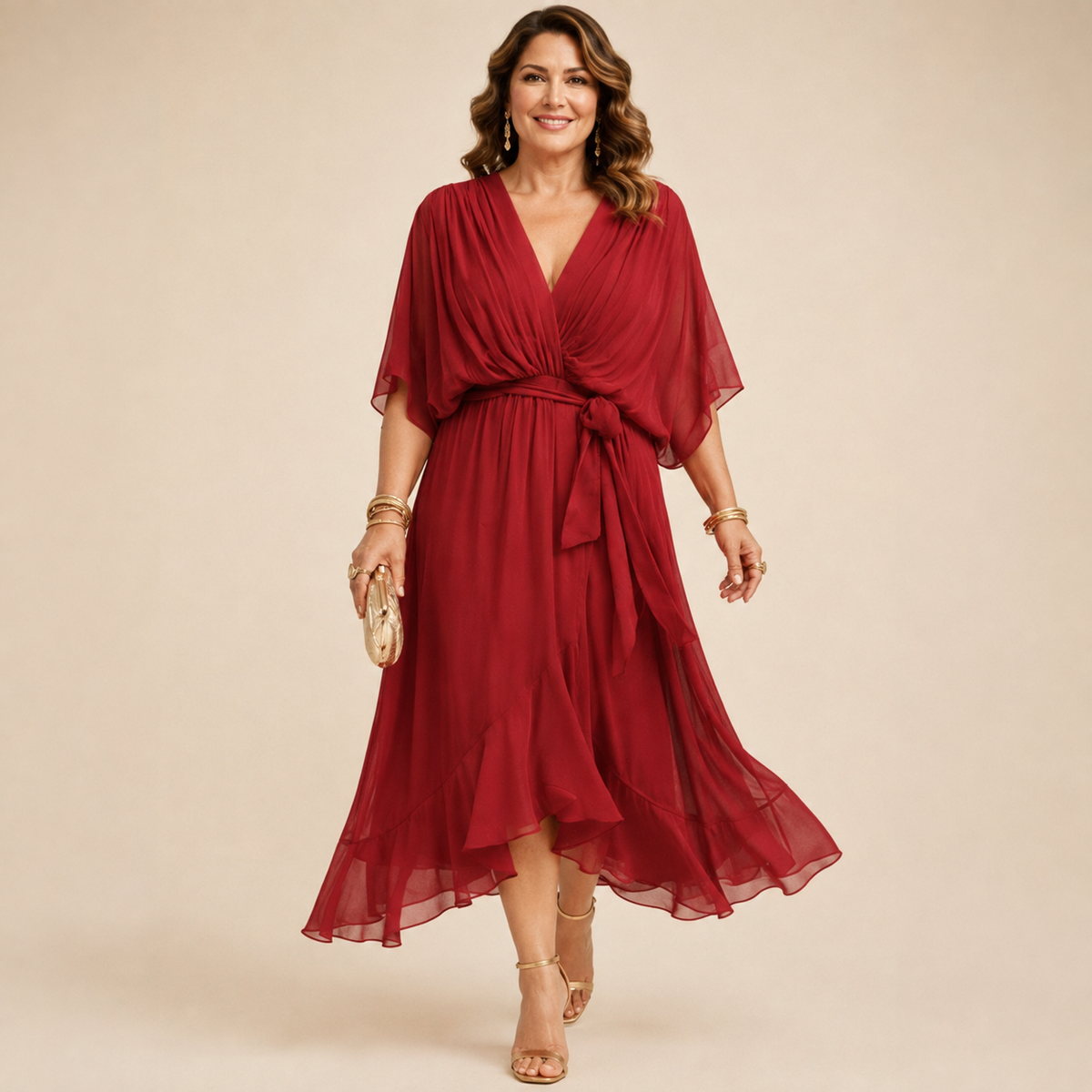 Vestido con Escote en V