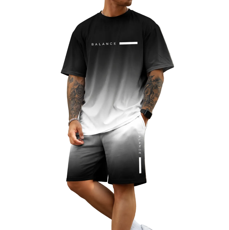 Conjunto Balance – Camiseta Oversize y Pantalón Degradado Hombre