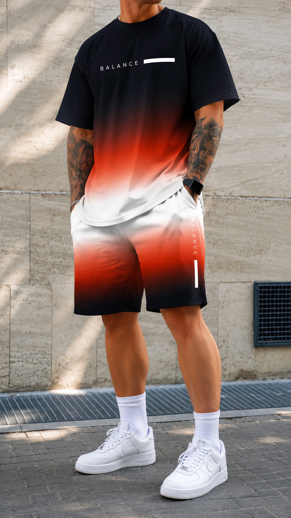 Conjunto Balance – Camiseta Oversize y Pantalón Degradado Hombre