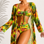 Lara | Bikini 3 Piezas Talle Alto con Kimono