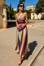 Vestido Plisado Multicolor