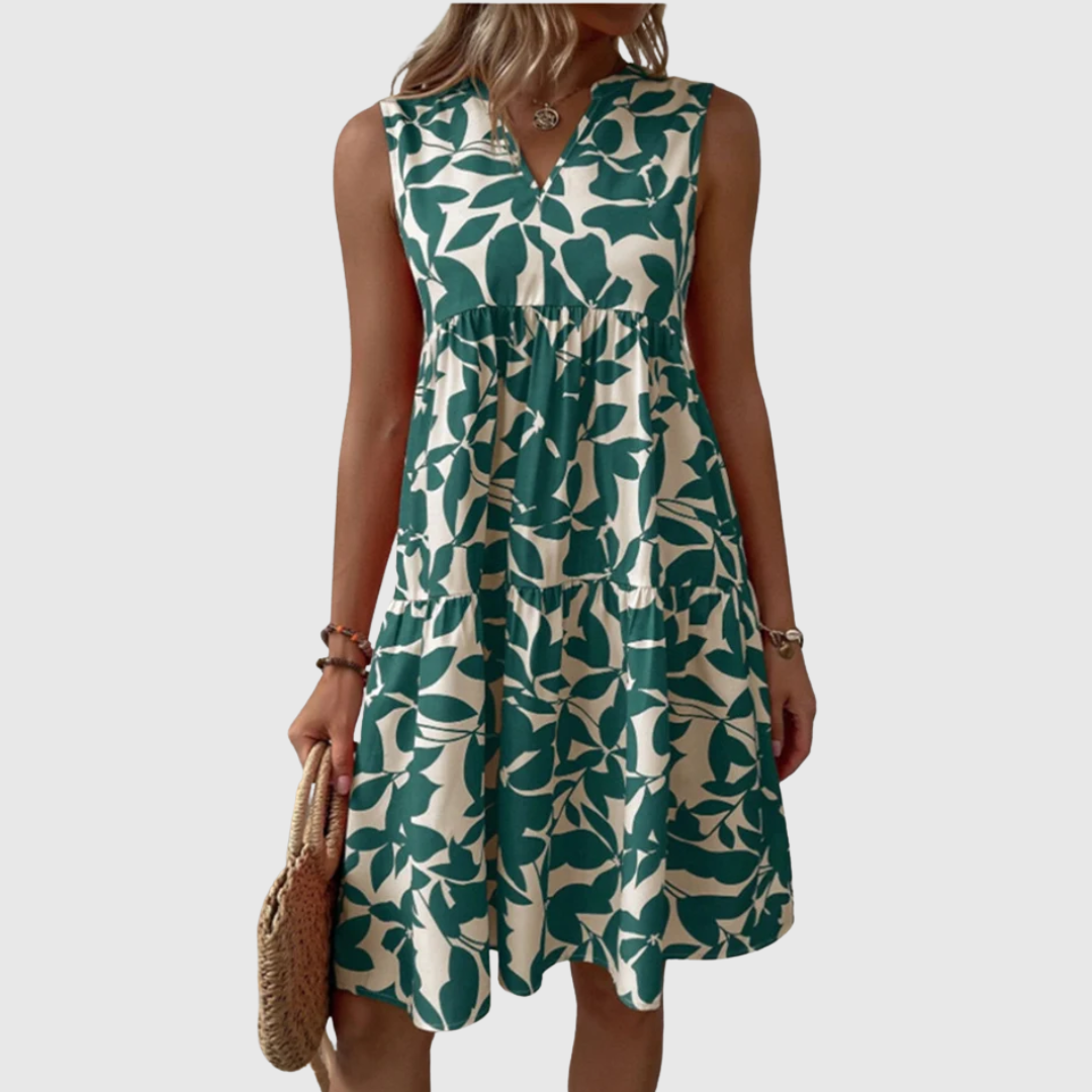 Vestido Estampado Sin Mangas