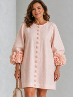 Vestido Mini con Botones Florales