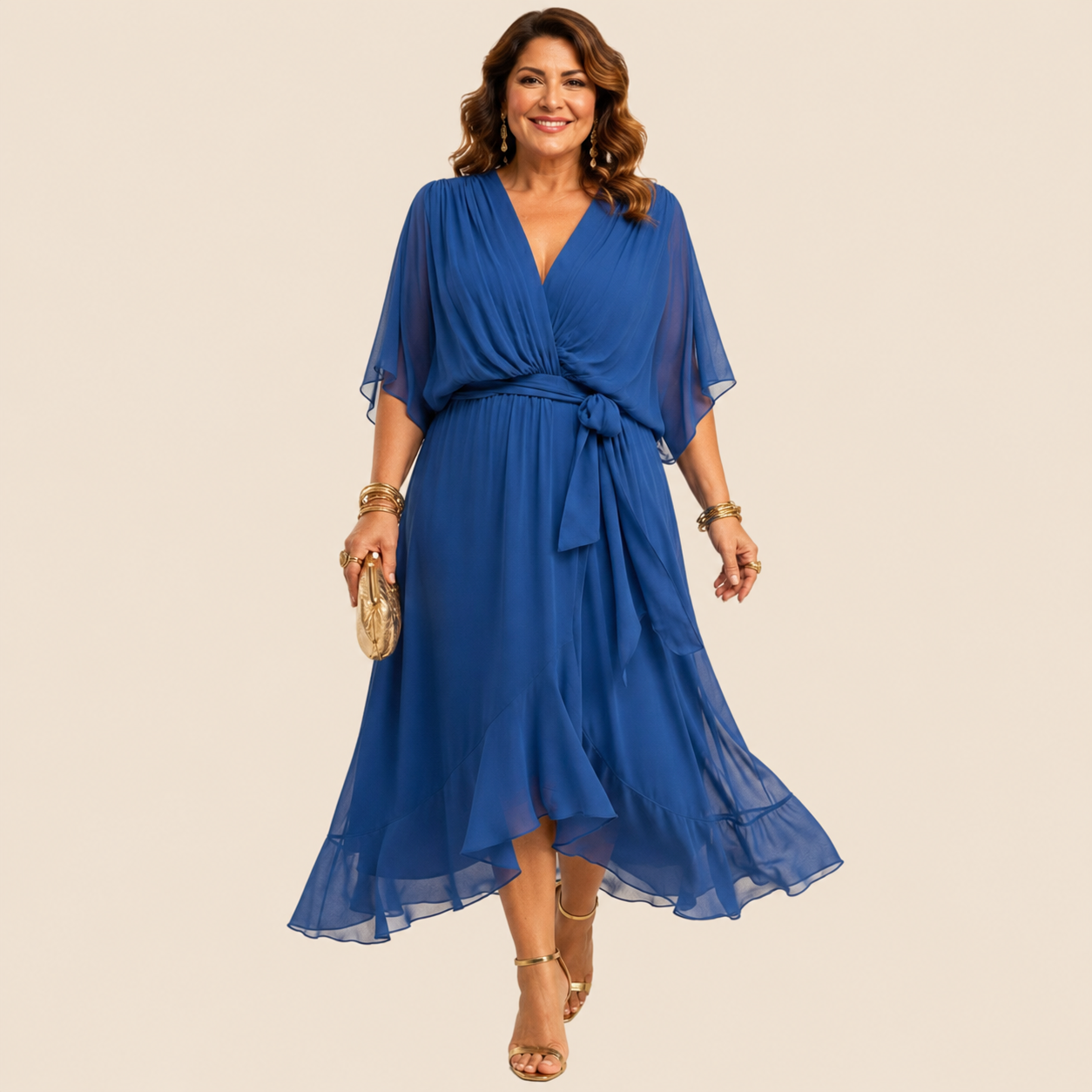 Vestido con Escote en V