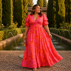 Vestido Largo con Manga Abullonada