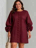 Vestido Mini con Botones Florales