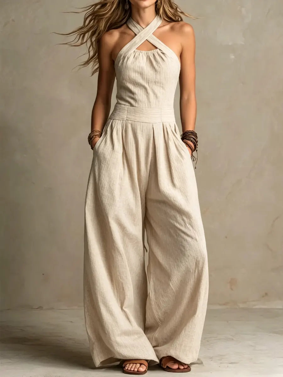 Blanca | Mono con elegante escote cruzado